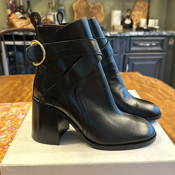 See by Chloé women’s New Gaucho Leather Calf Ankle Booties - Picture 8 of 16